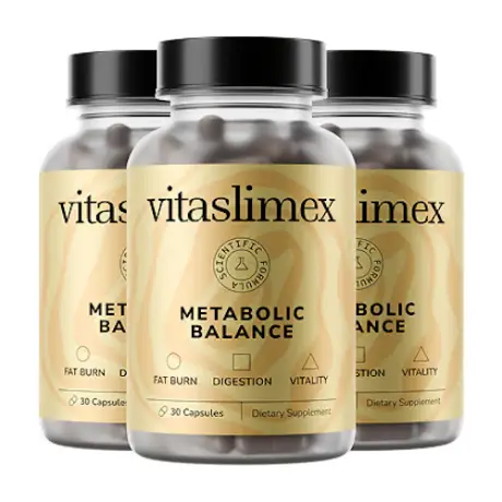 Bottle of Vitaslimex food supplement capsules